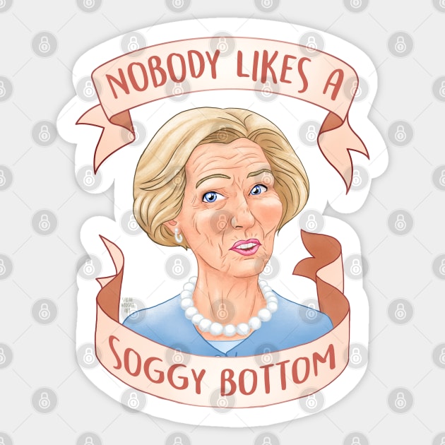 Nobody Likes a Soggy Bottom Great British Baking Show Sticker by SarahWrightArt